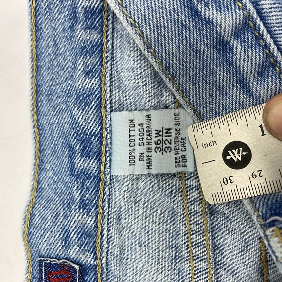 Vintage Bugle Boy 750 Straight Leg Jeans Mens 36 X32 Blue Denim - Picture 7 of 11